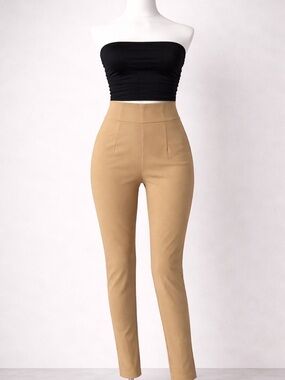 Fashion Nova High-Waist Skinny Pants - Camel/Tan